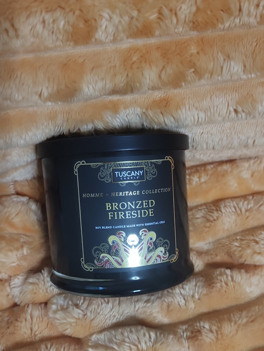Tuscany Bronzied Fireside Scented Candle  Nwt